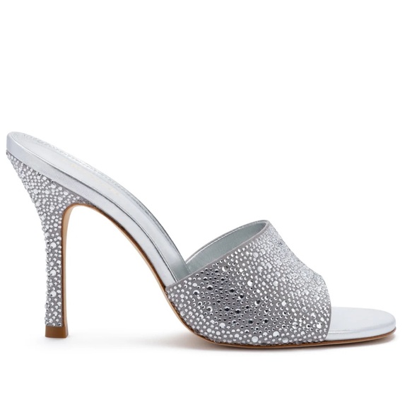 Larroude Shoes - 🌹LARROUDE🌹 Colette Crystal Mule In Gray Suede Size: 6.5